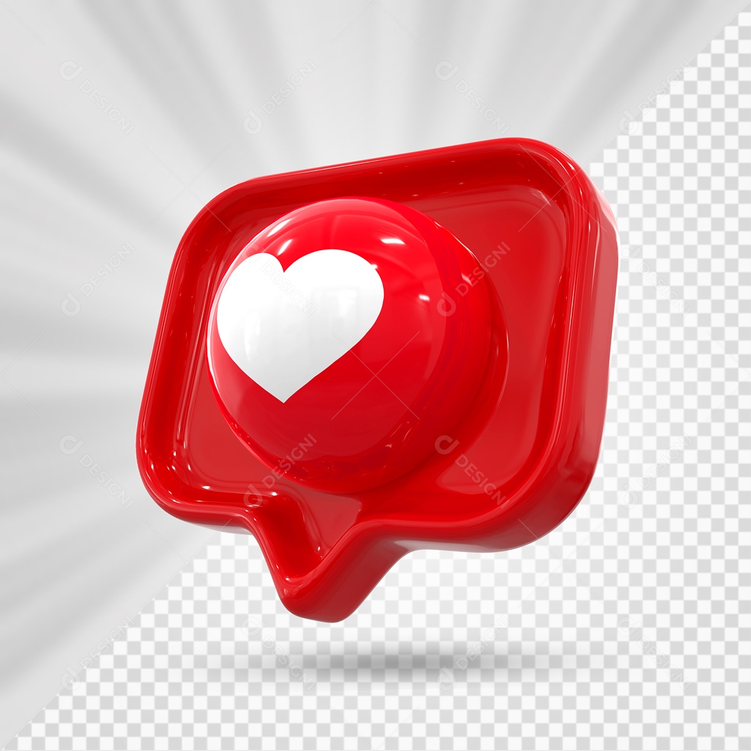 Red Heart Emoji 3D Element For PSD Composition
