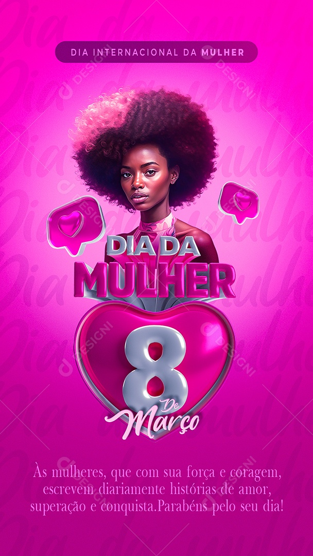 Story Dia Da Mulher 8 De Março Social Media PSD Editável