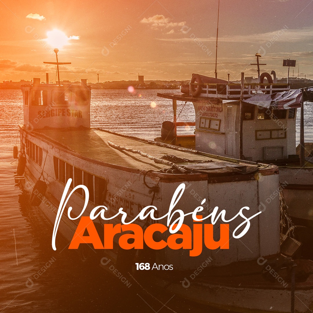 Aniversário de Cidade Parabéns Aracaju 168 Anos Social Media PSD Editável