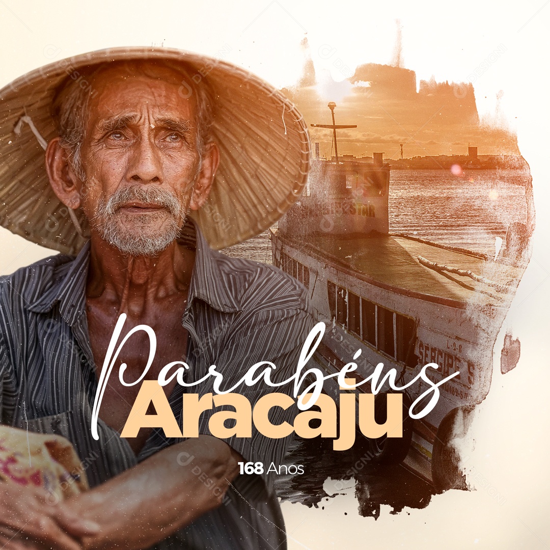 Aniversário de Cidade Parabéns Aracaju 168 Anos Social Media PSD Editável