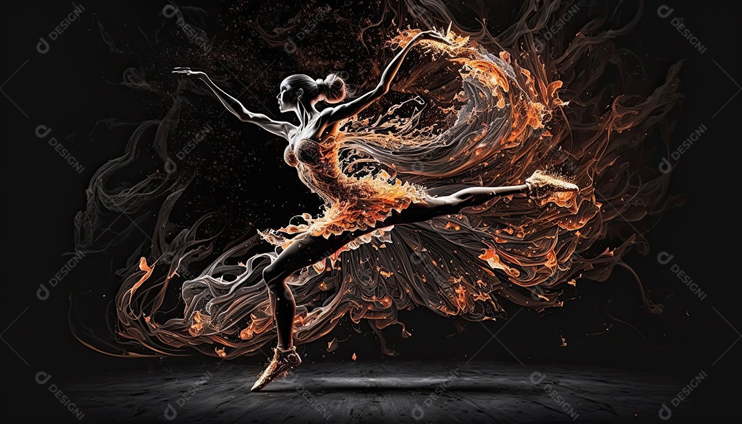 Ilustração sobre uma bailarina dançando.