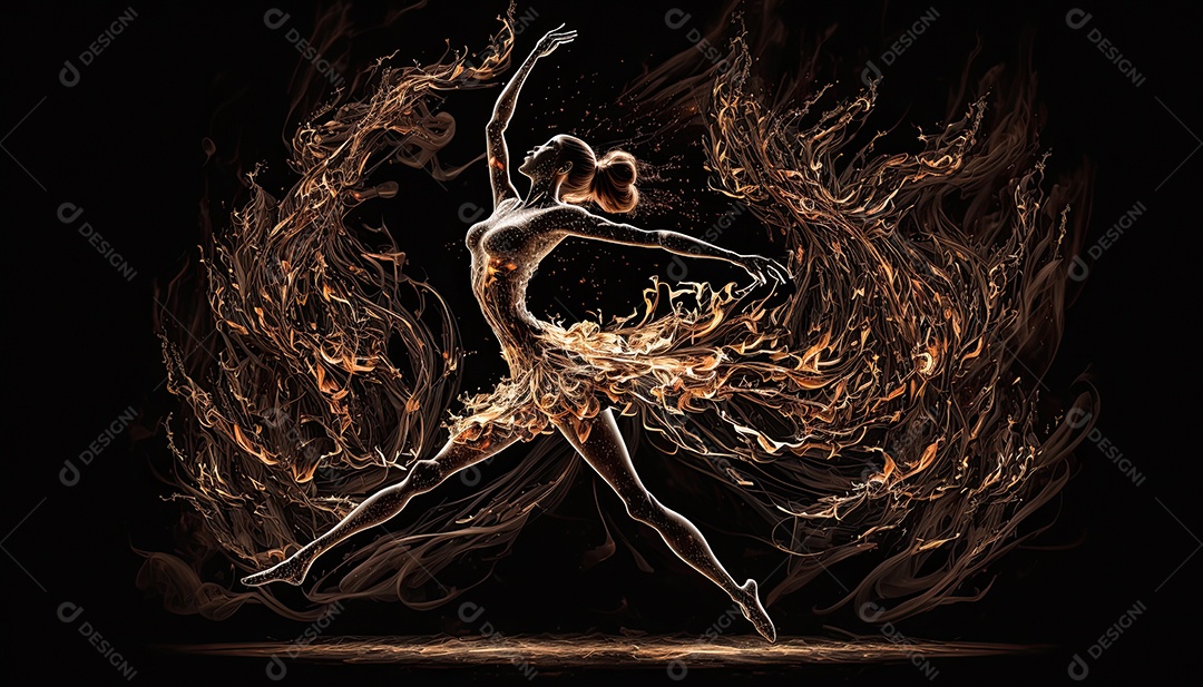 Ilustração sobre uma bailarina dançando.