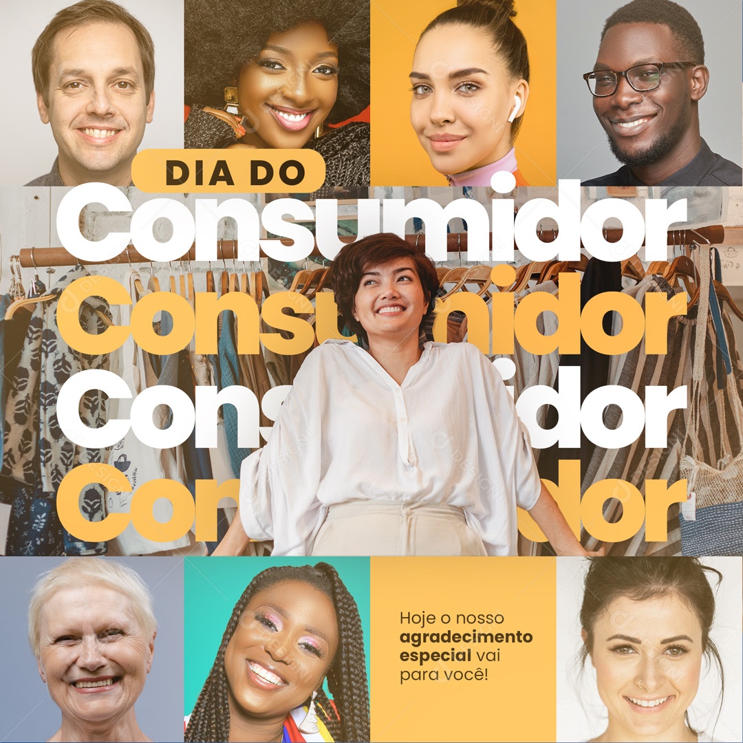 Hoje Nosso Agradecimento Especial Vai Para Você! Dia do Consumidor 15 de Março Social Media PSD Edtiável