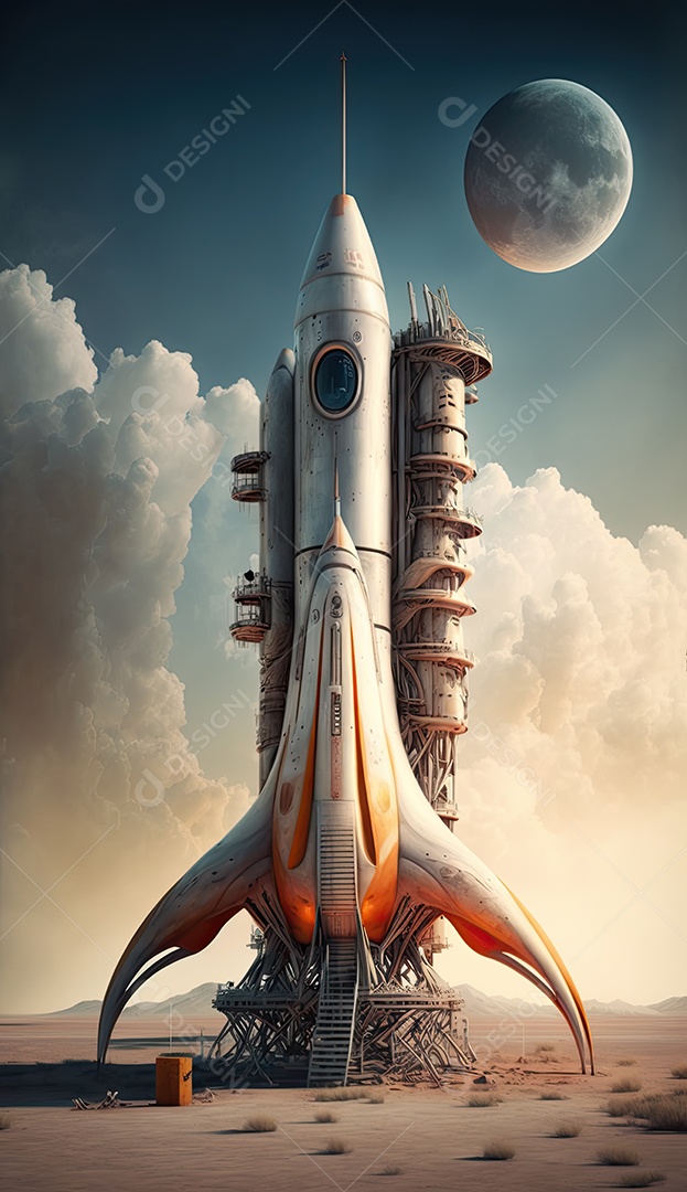 Foguete retro-futurista