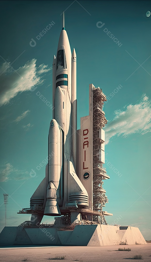 Foguete retro-futurista