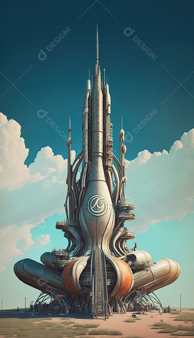 Foguete retro-futurista