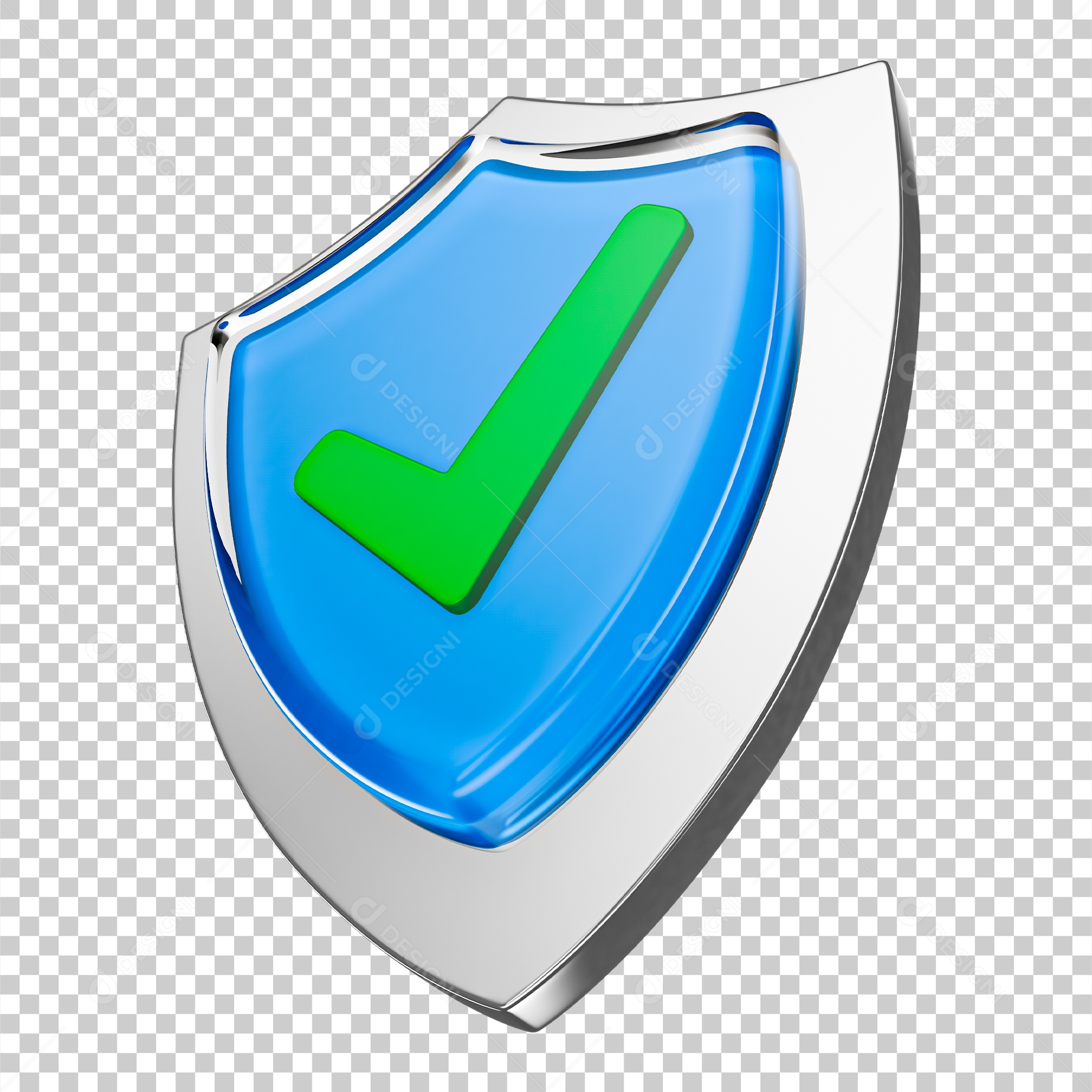 Elemento 3D Para Composição Ícone de Verificação de Segurança PNG Transparente