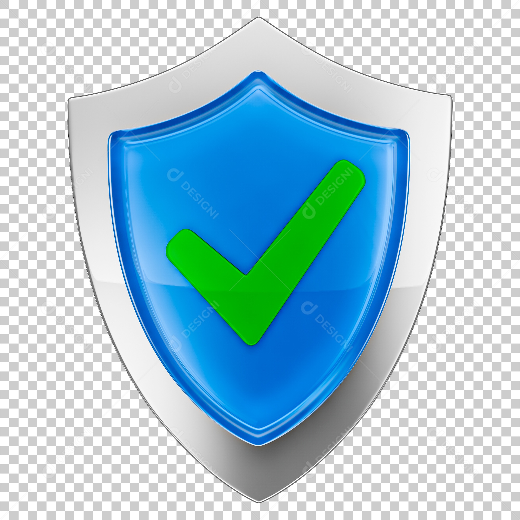 Elemento 3D Para Composição Ícone de Verificação de Segurança PNG Transparente