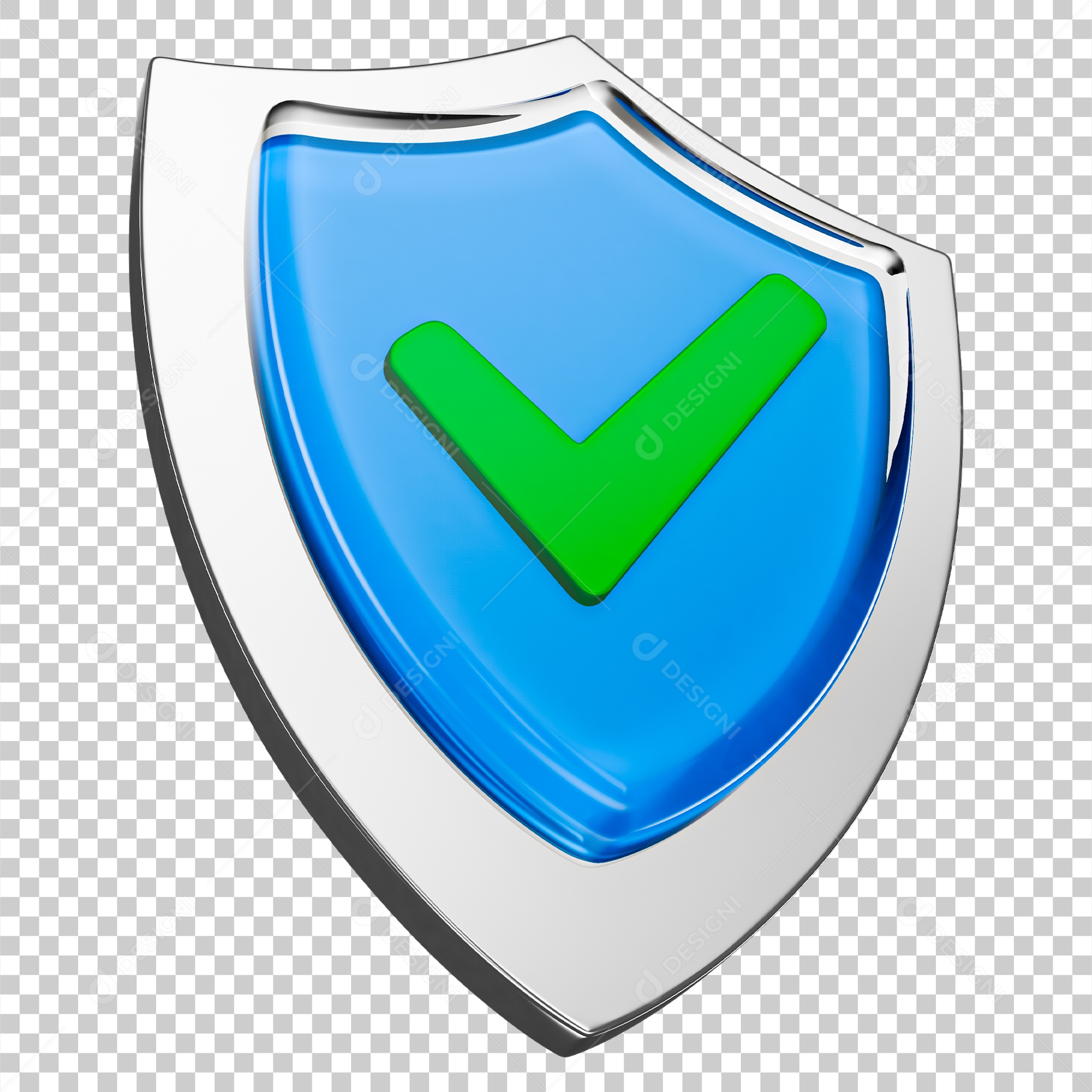Elemento 3D Para Composição Ícone de Verificação de Segurança PNG Transparente