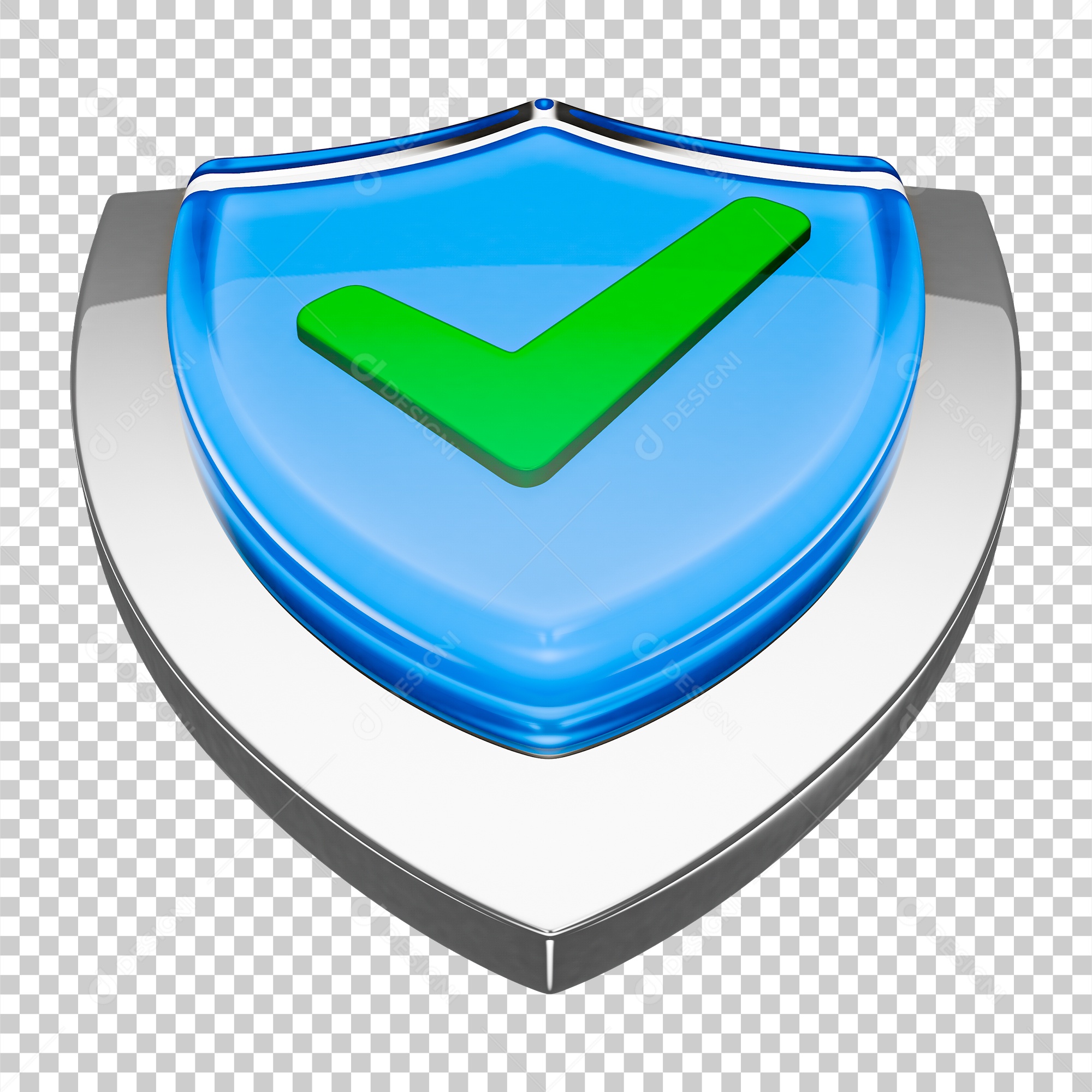 Elemento 3D Para Composição Ícone de Verificação de Segurança PNG Transparente