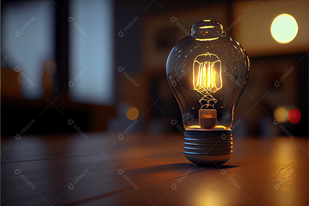 Dia Internacional da Luz, 16 de maio, lâmpada emitindo renderização foto realista