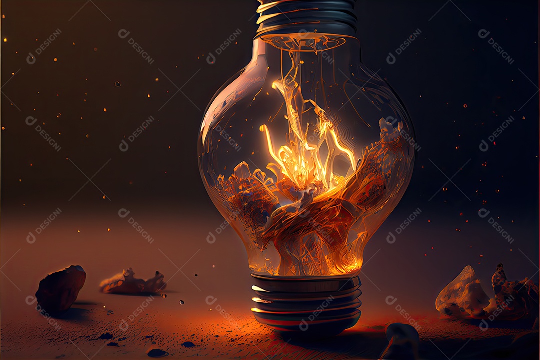 Dia Internacional da Luz, 16 de maio, lâmpada emitindo renderização foto realista