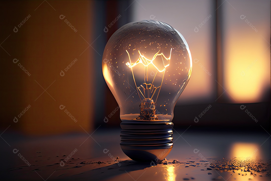 Dia Internacional da Luz, 16 de maio, lâmpada emitindo renderização foto realista