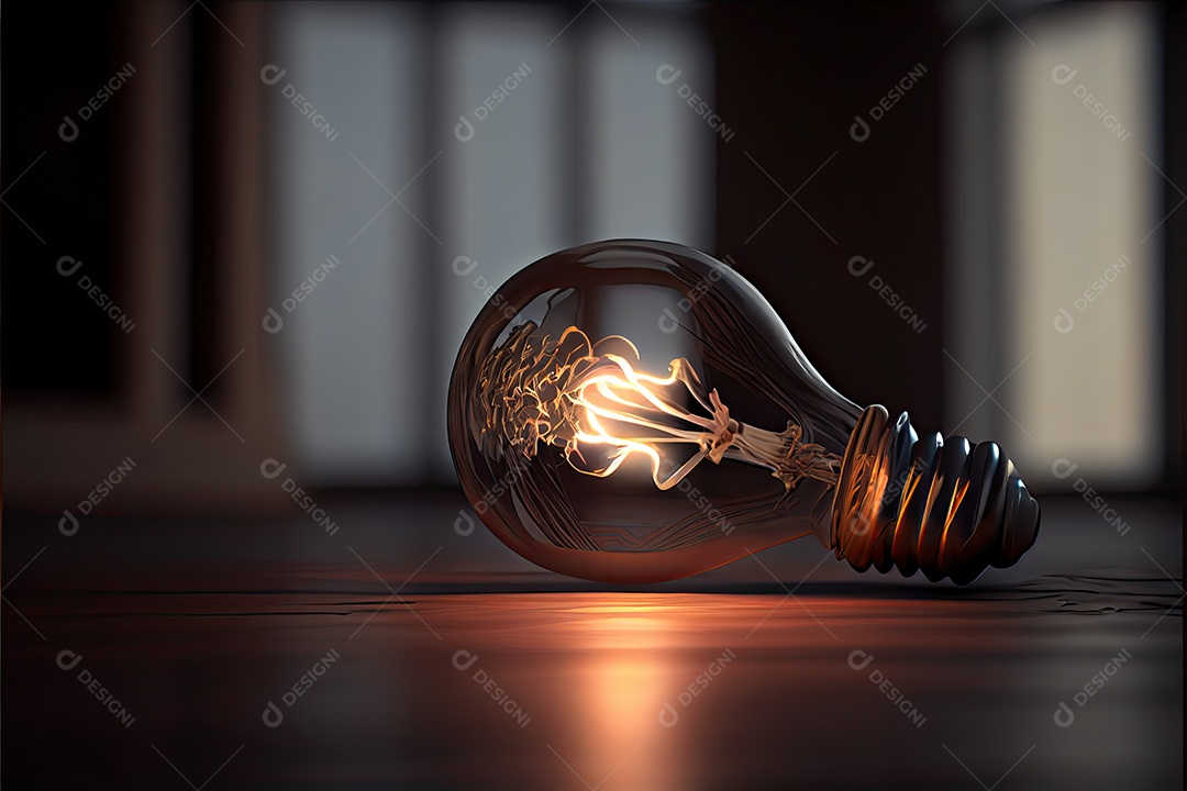 Dia Internacional da Luz, 16 de maio, lâmpada emitindo renderização foto realista