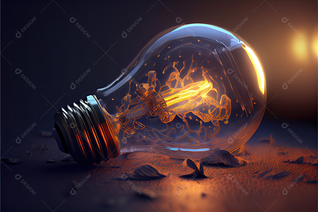 Dia Internacional da Luz, 16 de maio, lâmpada emitindo renderização foto realista