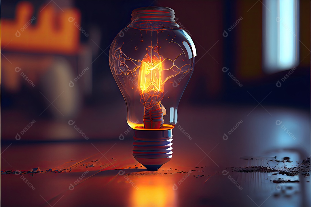 Dia Internacional da Luz, 16 de maio, lâmpada emitindo renderização foto realista