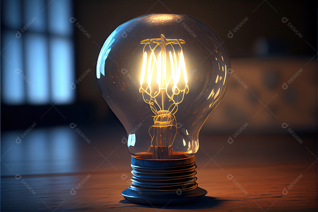 Dia Internacional da Luz, 16 de maio, lâmpada emitindo renderização foto realista