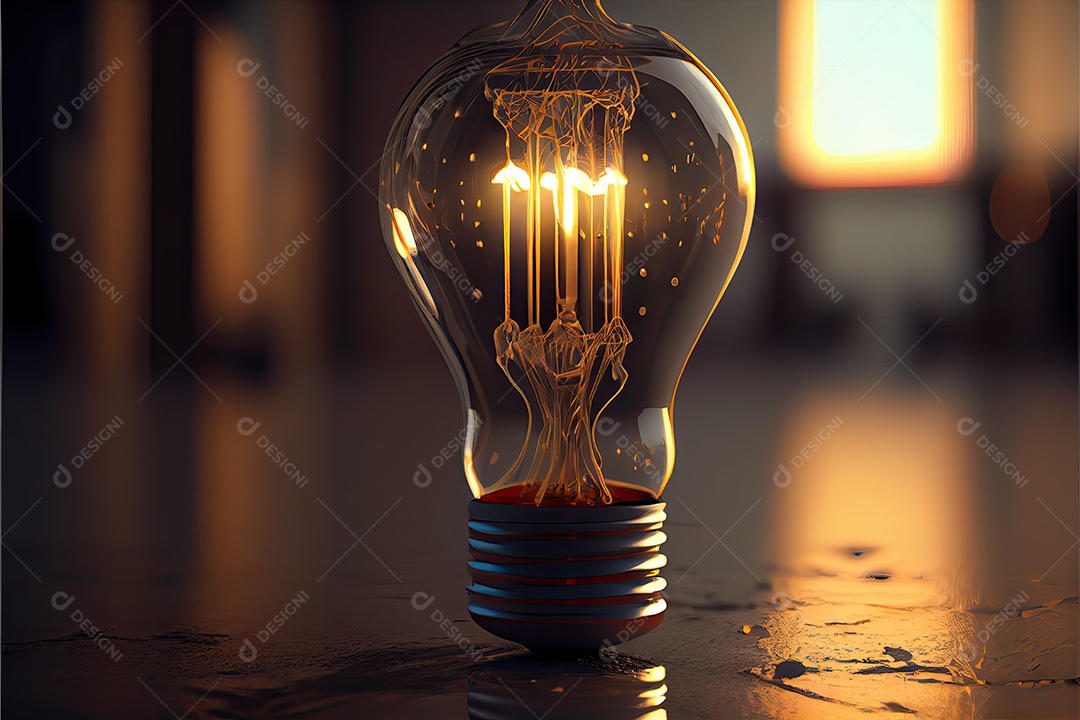 Dia Internacional da Luz, 16 de maio, lâmpada emitindo renderização foto realista