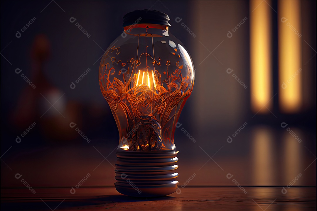 Dia Internacional da Luz, 16 de maio, lâmpada emitindo renderização foto realista