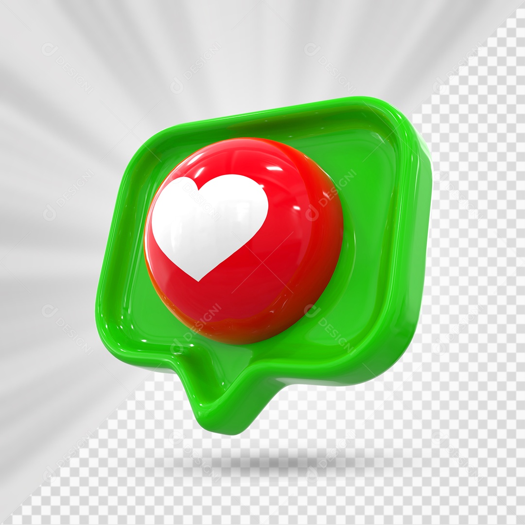Emoji Verde De Coração Elemento 3D Para Composição PSD