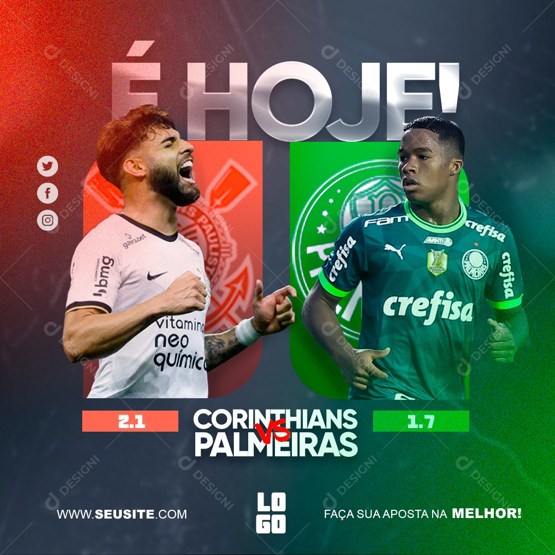 Social Media Aposta é Hoje Casa de Apostas PSD Editável