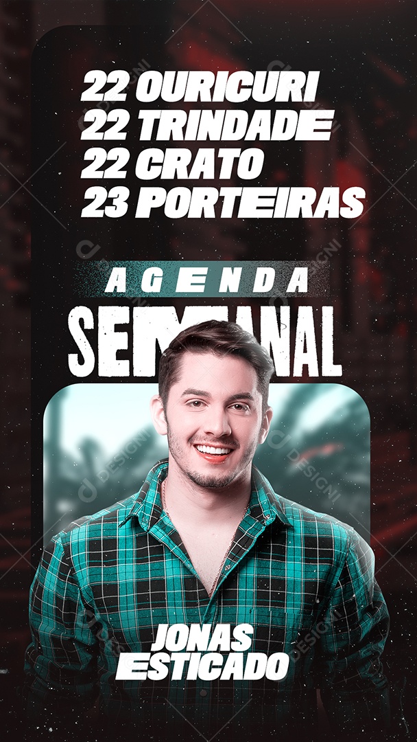 Story Agenda Semanal Jonas Esticado Flyer Social Media PSD Editável