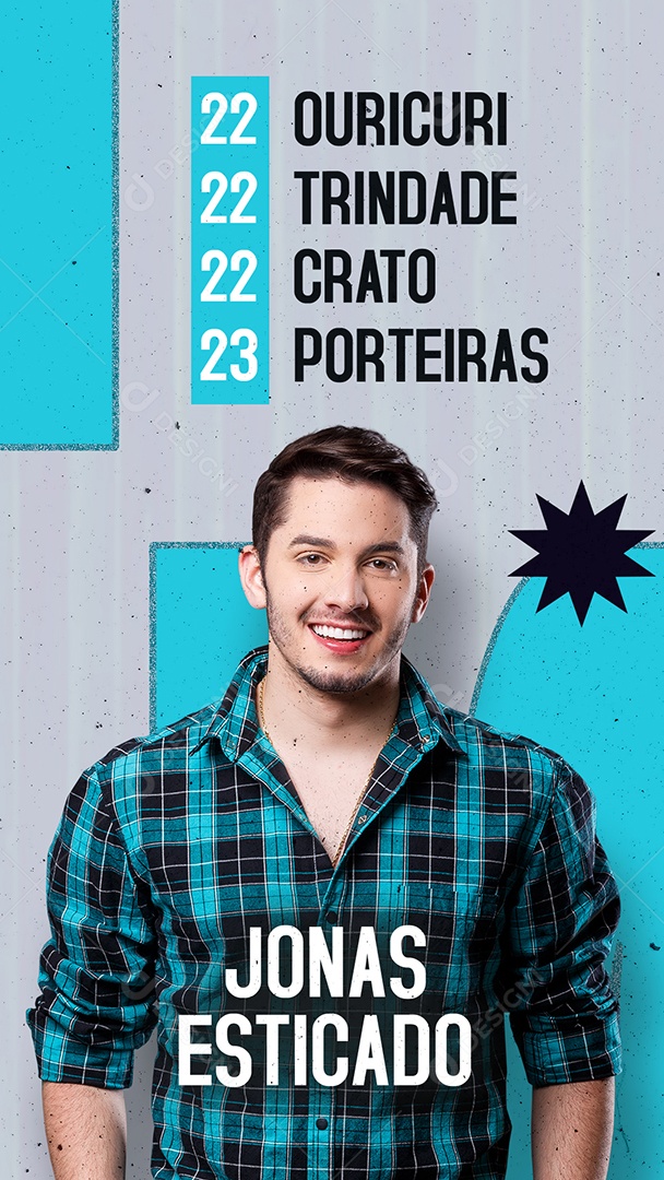 Story Agenda Próximos Shows Jonas Esticado Flyer Social Media PSD Editável