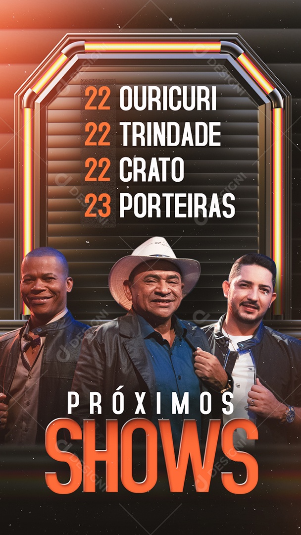 Story Agenda Próximos Shows Flyer Social Media PSD Editável