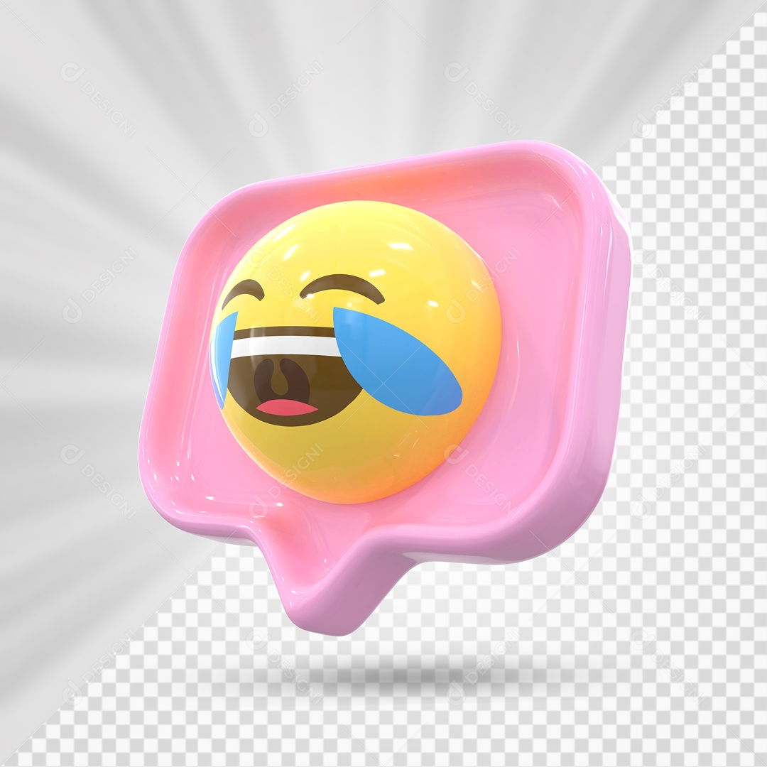 Rose Crying With Joy Comment Emoji - 3D Element For PSD Composition