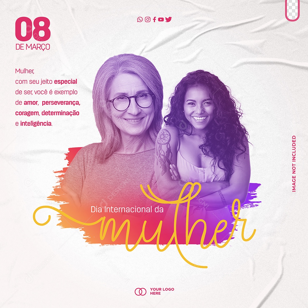 Social Media Dia da Mulher 08 de Março PSD Editável