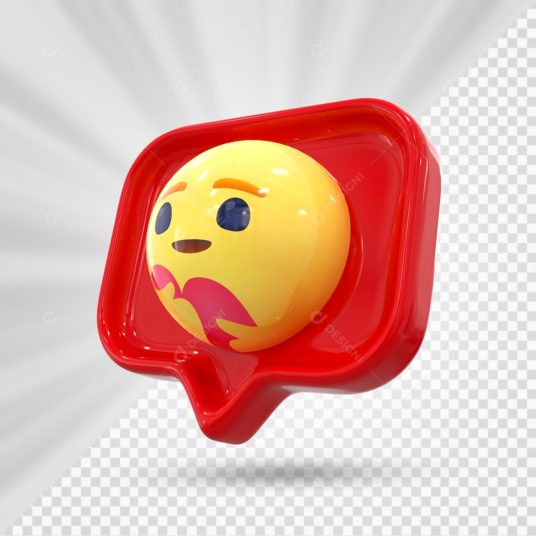 Emoji Vermelho Feliz E Abraçando O Coração Elemento 3D PSD