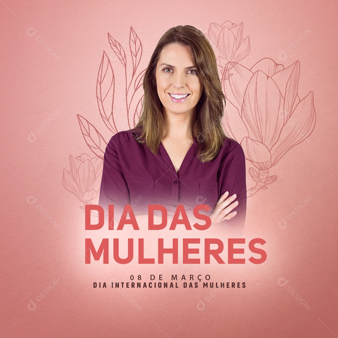 Dia Internacional da Mulher 8 de Março Social Media PSD Editável
