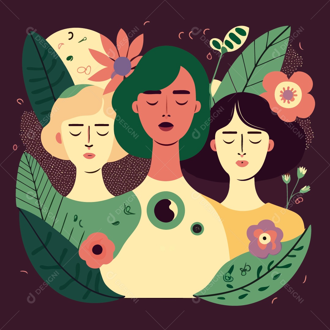 Ilustração dia internacional da mulher 08 de Março Vetor EPS