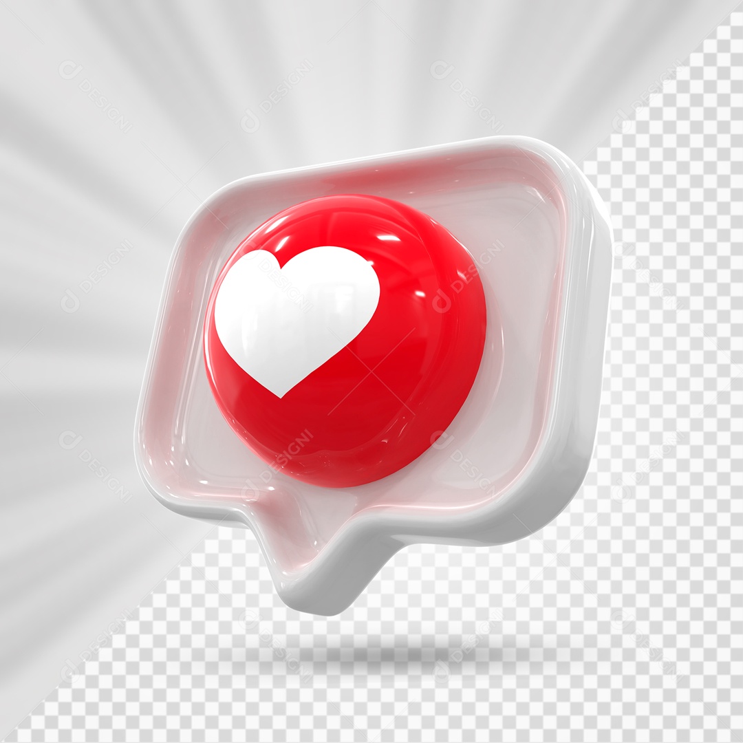 Emoji Branco De Coração Elemento 3D Para Composição PSD