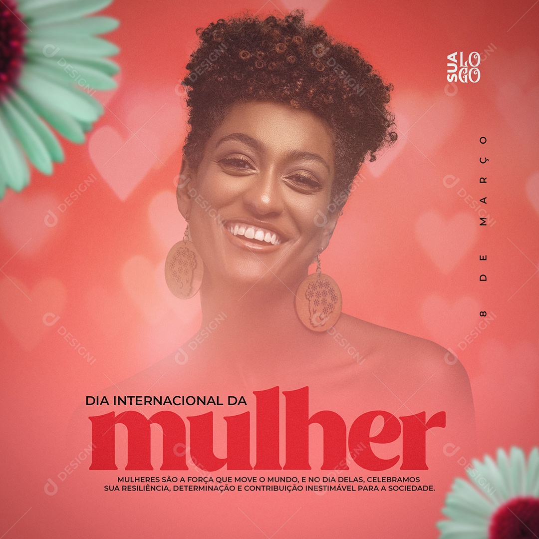 Dia Internacional da Mulher 8 de Março Social Media PSD Editável