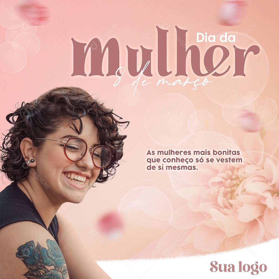 Dia Internacional da Mulher 8 de Março Social Media PSD Editável