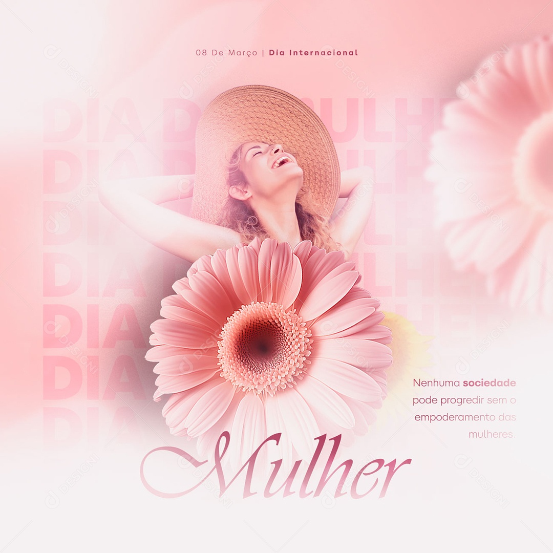 Nenhuma Sociedade Pode Progredir Sem o Empoderamento Das Mulheres Social Media PSD Editável