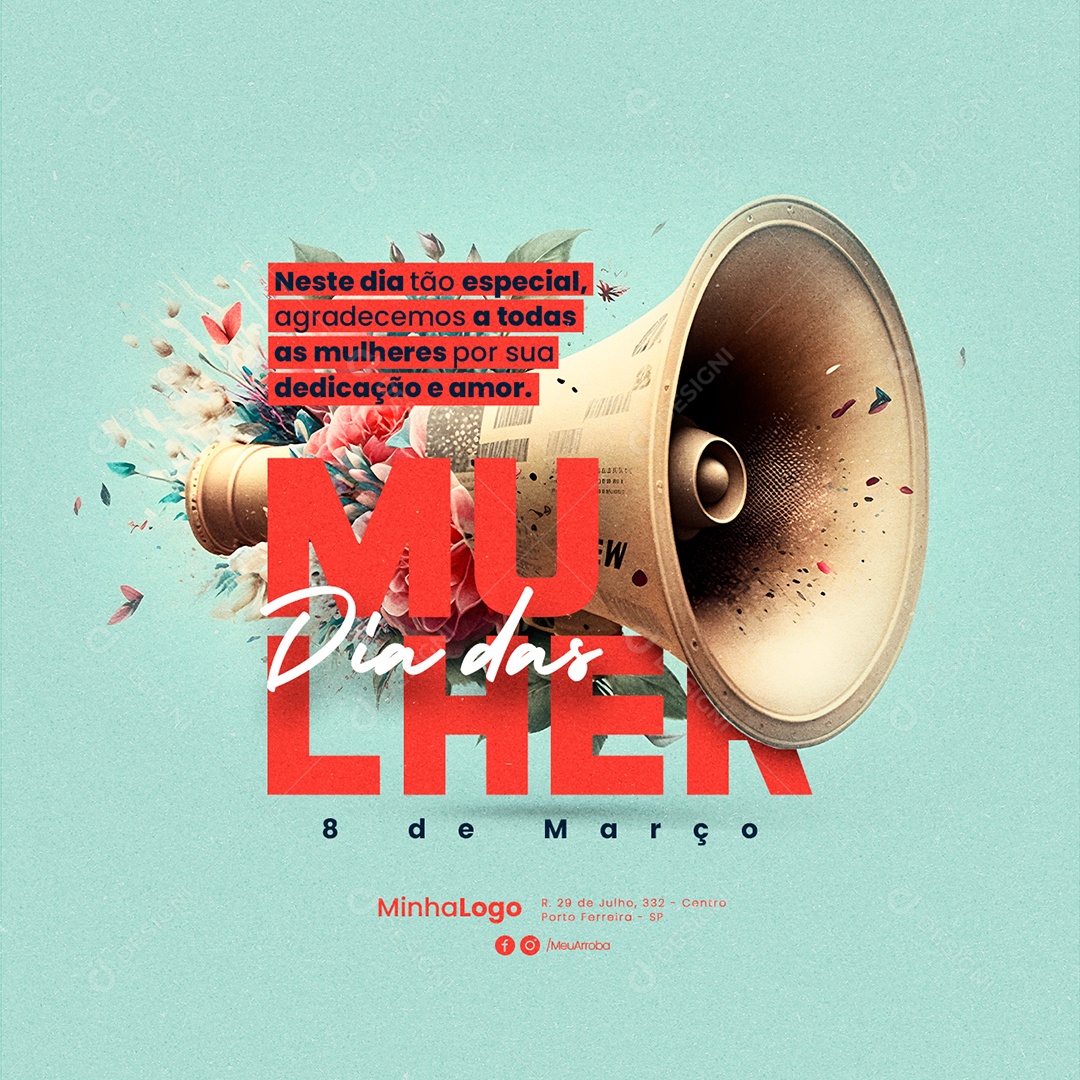 Neste Dia Tão Especial Dia Internacional Da Mulher Social Media PSD Editável
