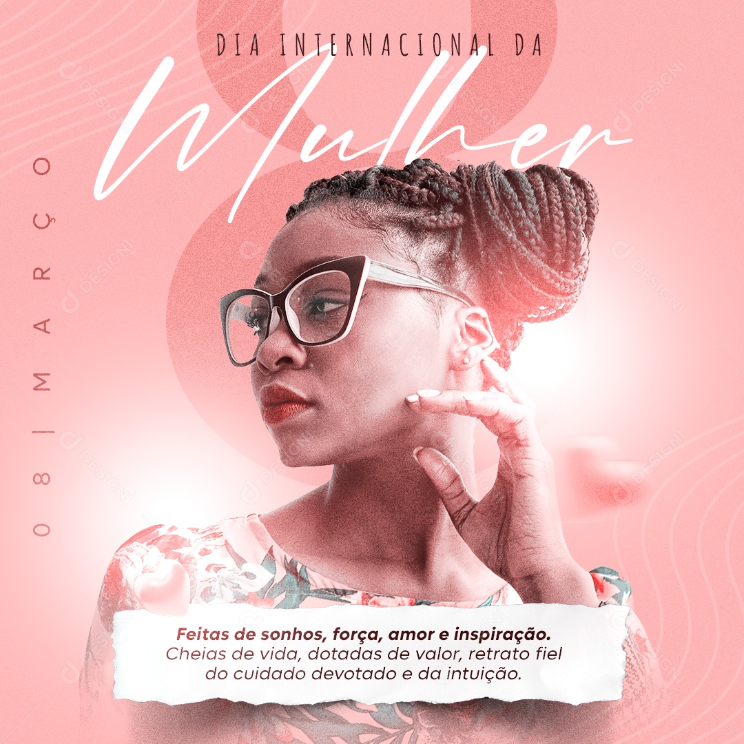 Dia Internacional da Mulher 8 de Março Social Media PSD Editável