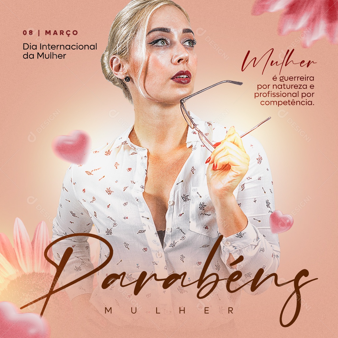 Dia Internacional da Mulher 8 de Março Social Media PSD Editável