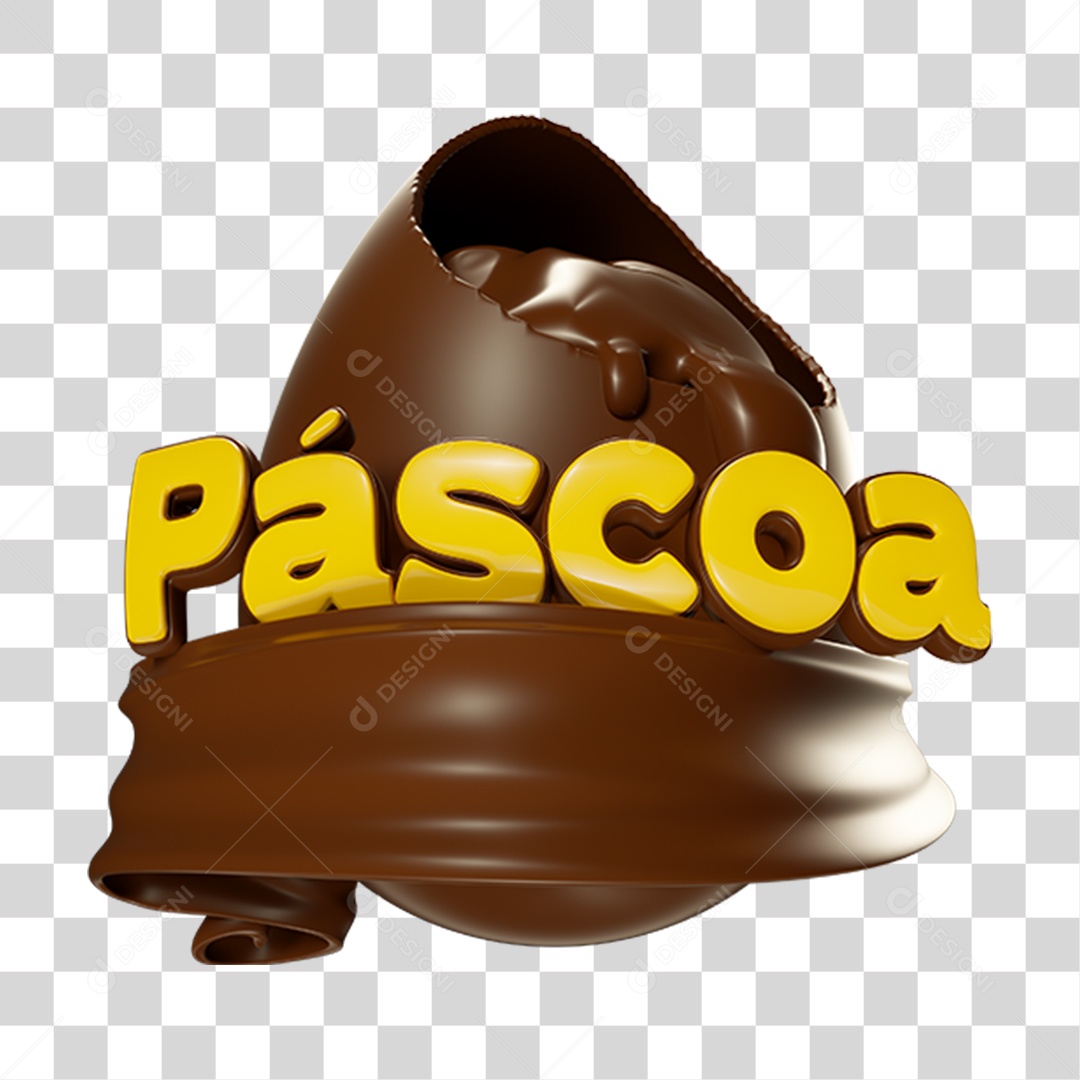 Texto 3D Páscoa PNG Transparente