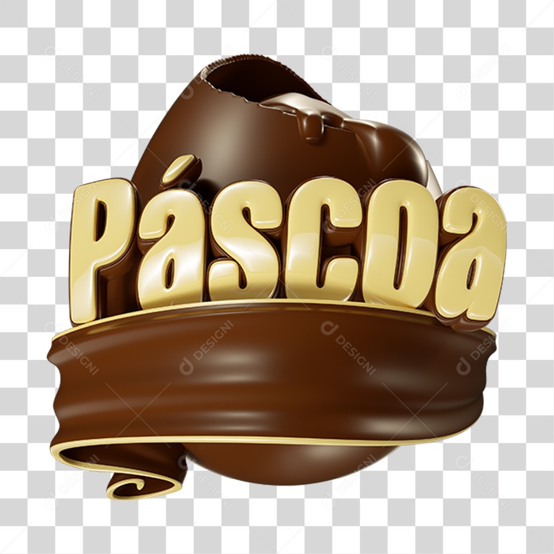 Texto 3D Páscoa PNG Transparente