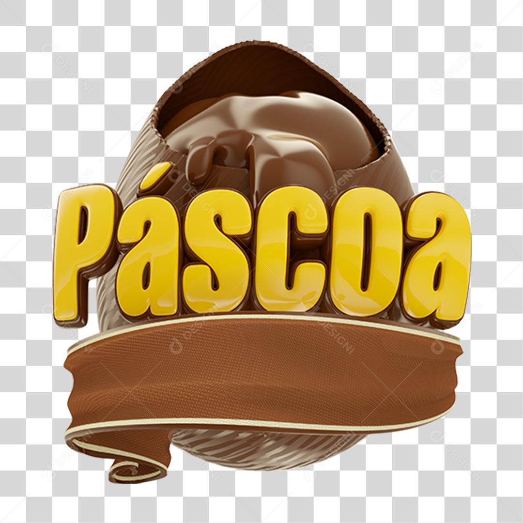 Texto 3D Páscoa PNG Transparente