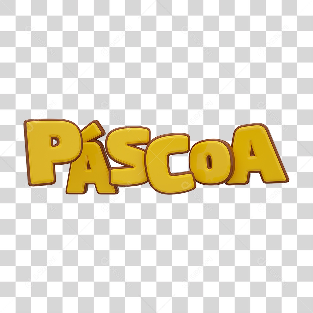 Texto 3D Páscoa PNG Transparente