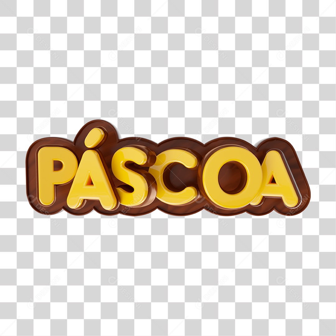 Texto 3D Páscoa PNG Transparente