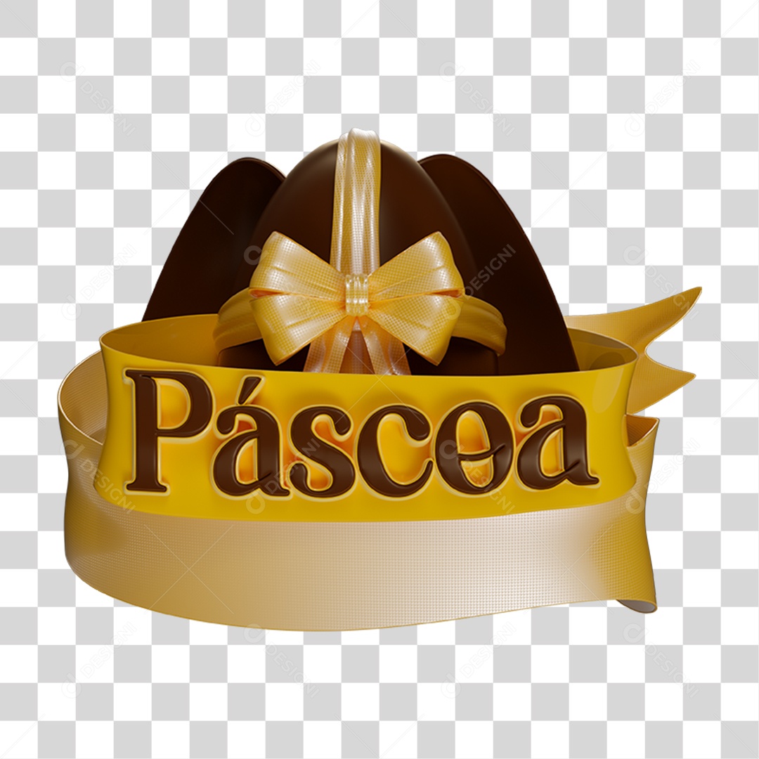 Texto 3D Páscoa PNG Transparente