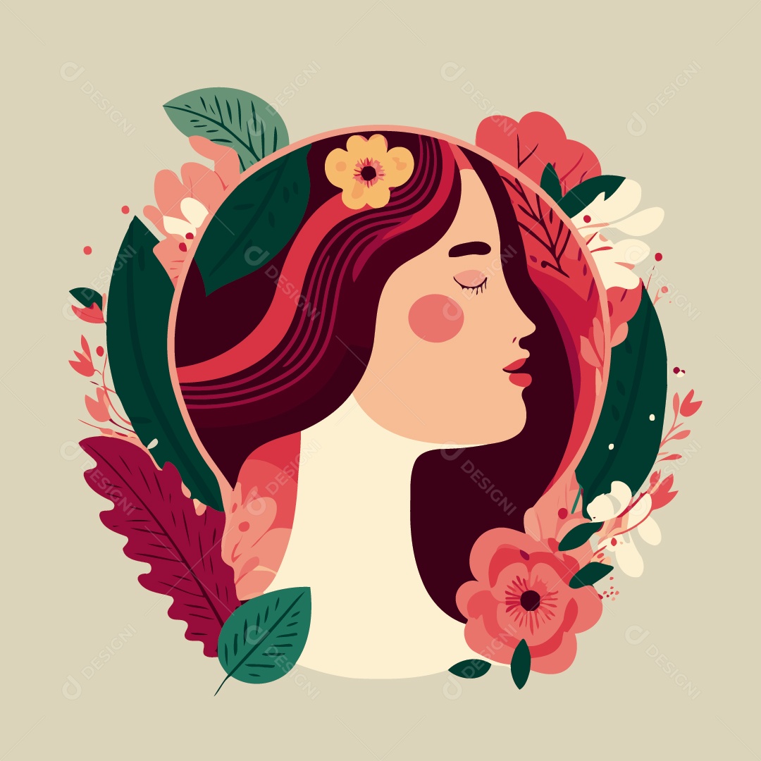 Ilustração dia internacional da mulher 08 de Março Vetor EPS