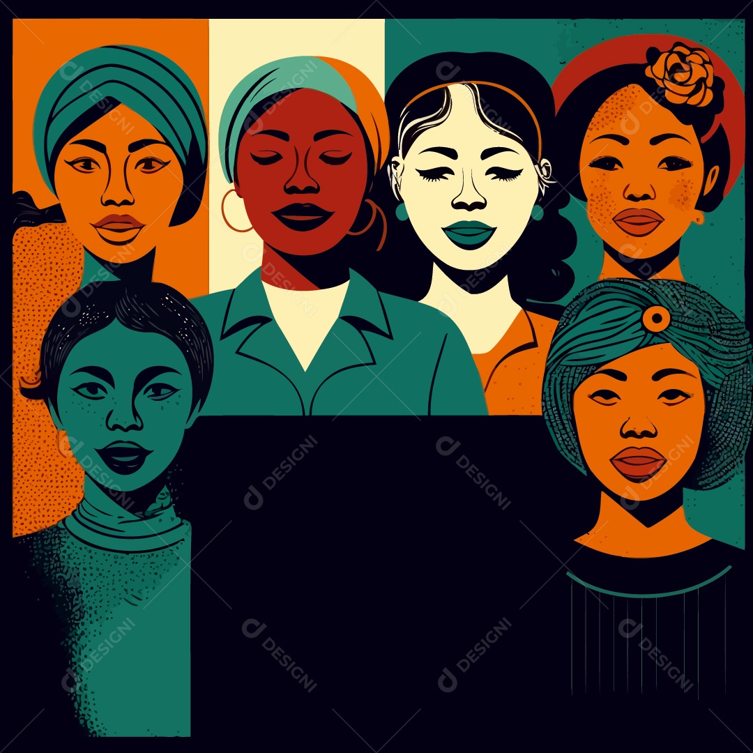 Ilustração dia internacional da mulher 08 de Março Vetor EPS