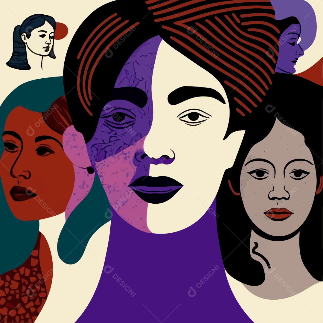 Ilustração dia internacional da mulher 08 de Março Vetor EPS