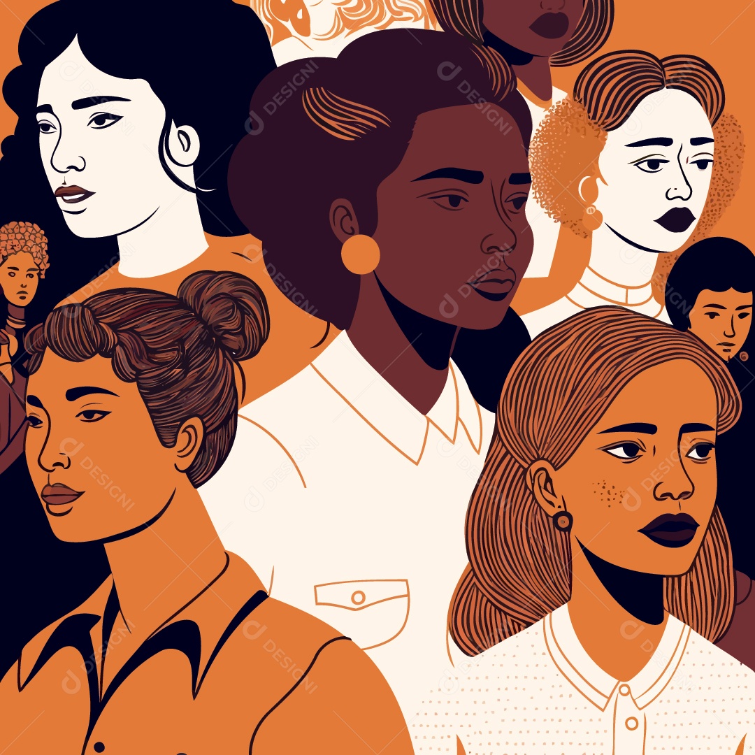 Ilustração Dia Internacional da Mulher 08 de Março Vetor EPS